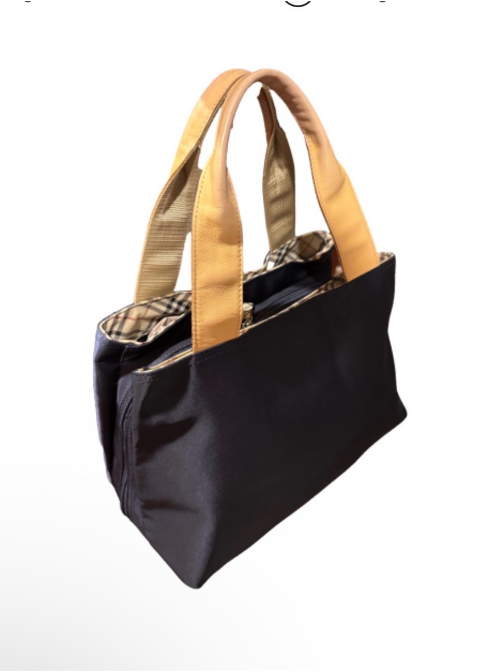 Burberry Navy Novacheck Tote with COA